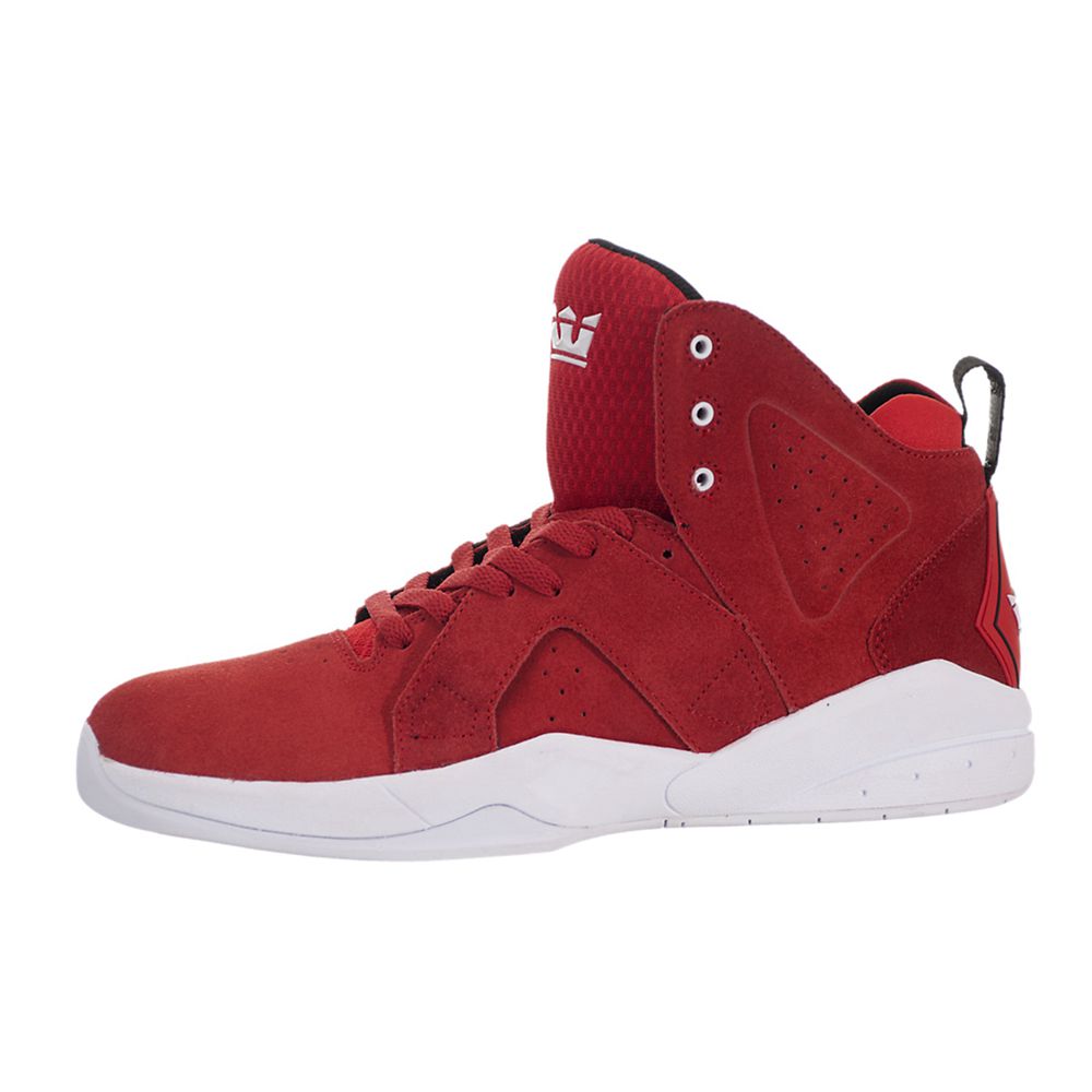 Chaussures de Skate Supra Magazine Rouge Red/White Homme | RLU-81837959